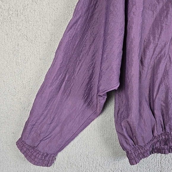 Vintage 90’s Men Y2K Champion Windbreaker Lace Up Nylon Jacket Size S Purple/Gre - Picture 16 of 16